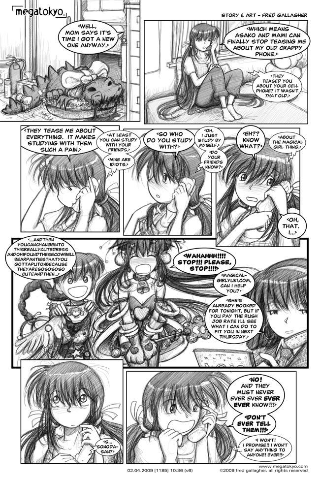 Comic 1185: "Magical Grrl Potential Future Visualization Attack!", Chapter 10, Number 36, February 4th, 2009 Strip 1185