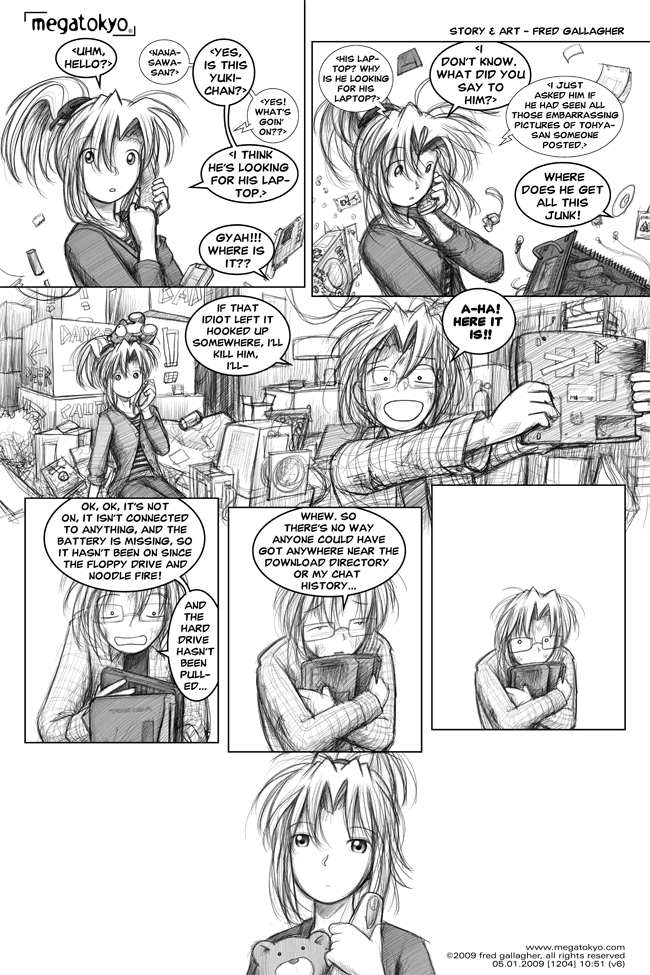 Comic 1204: "the only secure computer is...", Chapter 10, Number 51, May 1st, 2009 Strip 1204